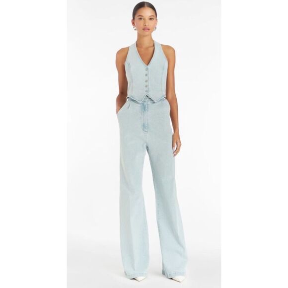 NWOT Amanda Uprichard Ethan Denim Jumpsuit, XS $305 D18 - Picture 1 of 10